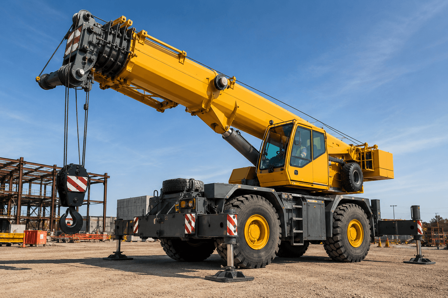 Hydraulic Mobile Crane Operator course learner training on a mobile crane at Wheelset Academy