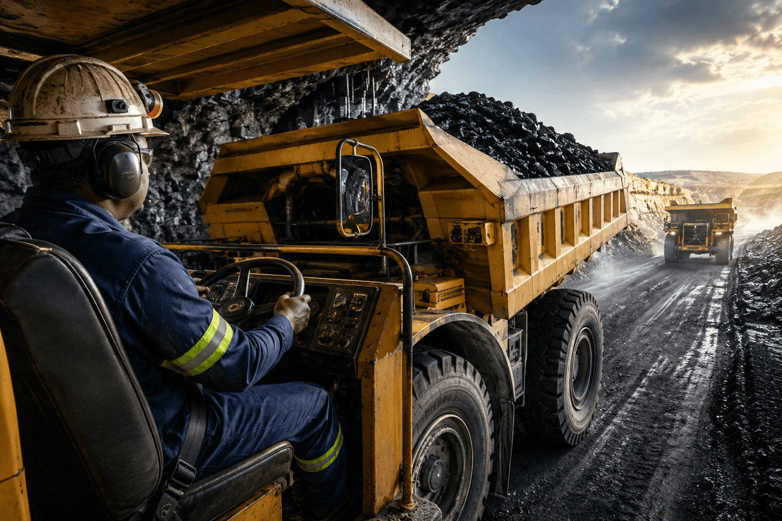 Mining Dump Truck Operator course practical training with a mining haul truck in a surface mining operation