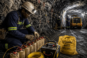 Underground Hardrock Blasting Assistant course practical training in an underground mining operation