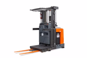 Order Picker Lift Truck Driver course learner operating warehouse equipment at Wheelset Academy