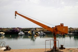 Pillar Mounted Jib Crane C54 Operator course learner training on lifting equipment at Wheelset Academy
