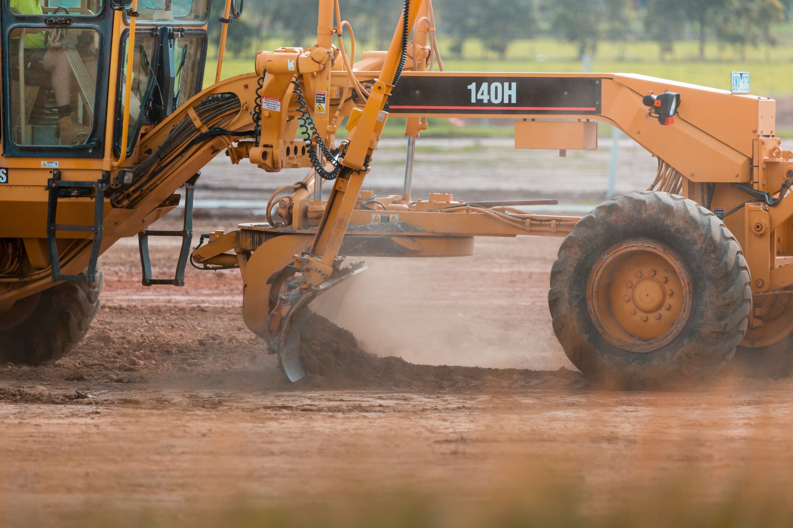 Surface Grader Operator course learner training on a motor grader at Wheelset Academy